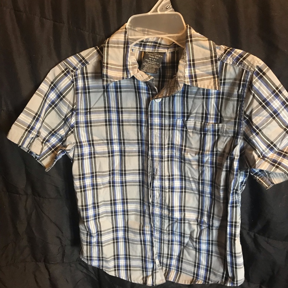 Boys button up plaid shirt